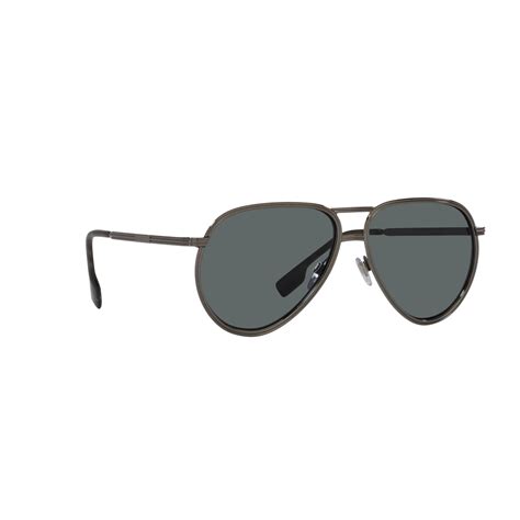 Burberry Men S Scott Series Polarized Pilot Sunglasses Dark Grey Be3135 114481 59mm Ruthenium