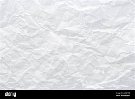 Closeup To White Crumpled Paper Texture Background Abstract Stock Photo