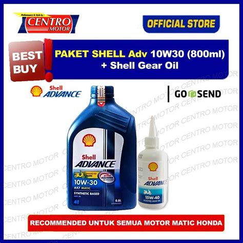 Jual Shell Ax7 10w30 800mlscooter Gear Oil 120mlpaket Oli Mesin