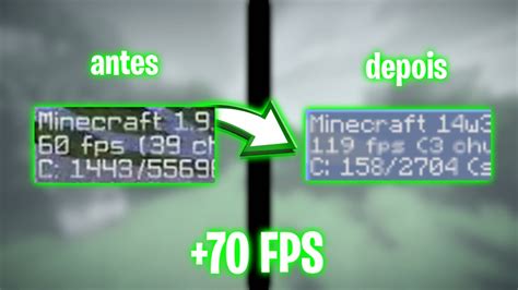 COMO CONSEGUIR MAIS FPS NO MINECRAFT 70FPS YouTube