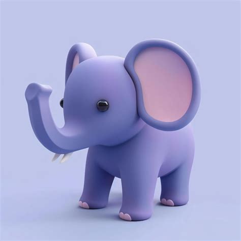 Premium Photo A Purple Elephant With A Purple Trunk And A Black Eyecute Elephant 3d Image