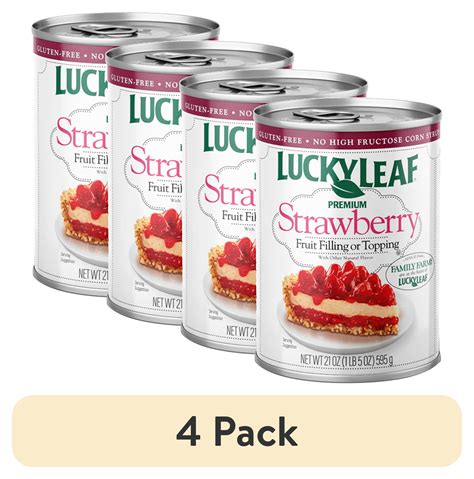 4 Pack Lucky Leaf Premium Strawberry Fruit Filling And Topping 21 Oz