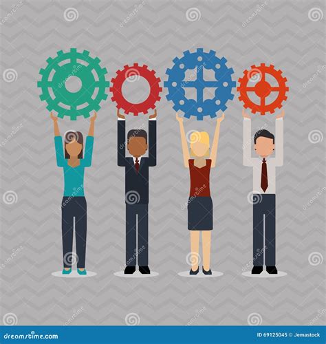 Teamwork Wirth Gear Design Stock Vector Illustration Of Communication