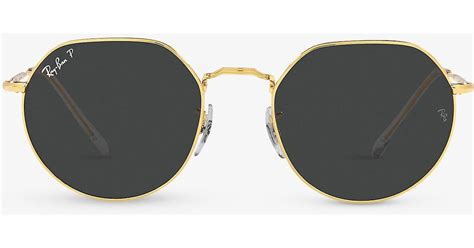 Ray Ban Rb3565 Jack Hexagonal Frame Gold Toned And Acetate Sunglasses In Metallic For Men Lyst Uk