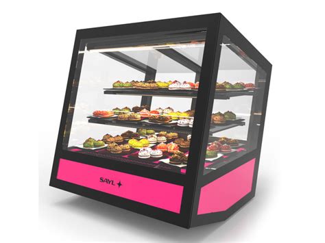 Vitrine réfrigérée cubique à poser série qbo base lumineuse colorée