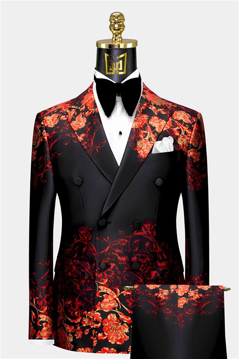 Red Black And Gold Tuxedo Suit Gentleman S Guru Dress Suits For Men