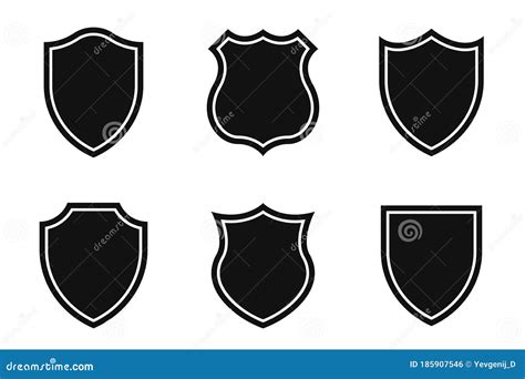 Set Of Shields In Different Shapes Conceptual Symbol Of Protection