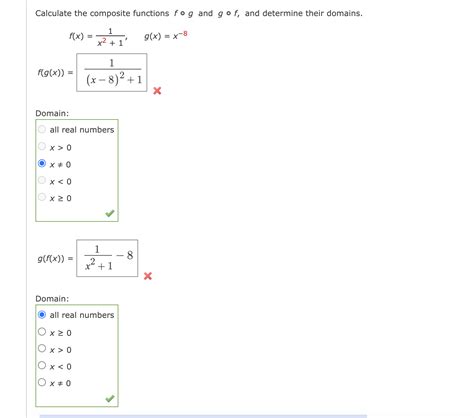 Solved Calculate The Composite Functions F∘g And G∘f And