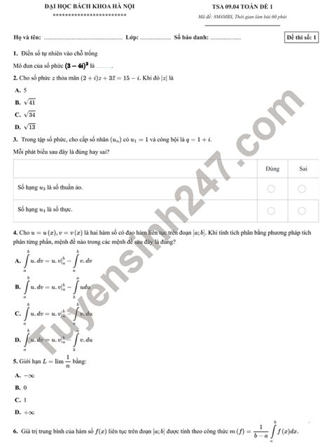 Hướng Dẫn Giải đề Thi Thử đánh Giá Tư Duy Bách Khoa 2023 Phần Tư Duy