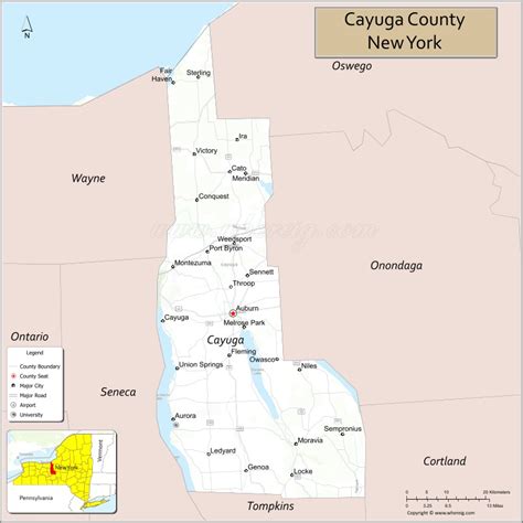 Map of Cayuga County, New York - Thong Thai Real