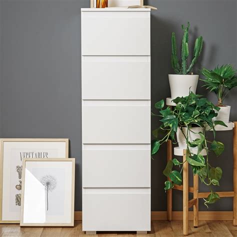 Hilary Contemporary Wooden Tall Chest Of Drawers In White Furniture