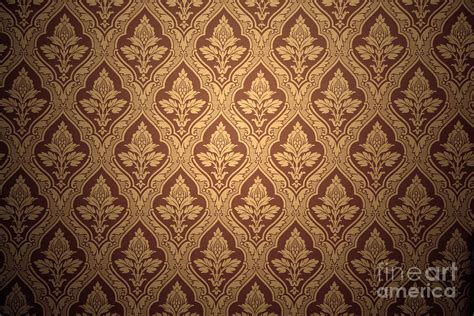 Old retro wallpaper in sepia Photograph by Michal Bednarek - Pixels