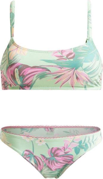 Μαγιο Roxy Into The Sun Two piece Bikini Set Πρασινο m Beachwear γυναικα ενδυση PL