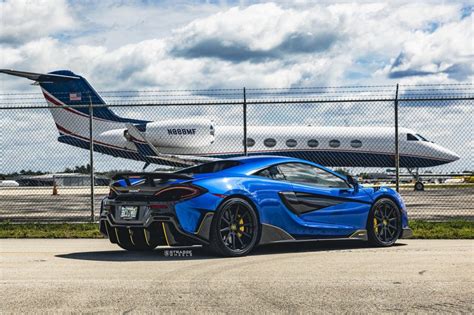 This Mclaren 600lt Really Stands Out Thanks To Its Blue Paint And Black Wheels Carscoops