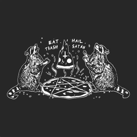 Eat Trash Hail Satan Raccoon Pentagram Satanic Gar Womens Pajamas Set By Mheny Artistshot