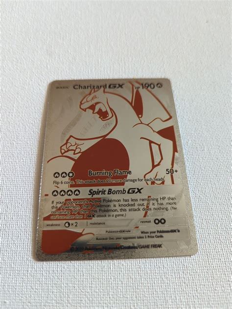 Charizard GX HP 190 Burning Flame Silver Foil Pokemon Card Values MAVIN