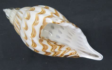 Blown Glass Decorative Conch Shell Oahu Auctions