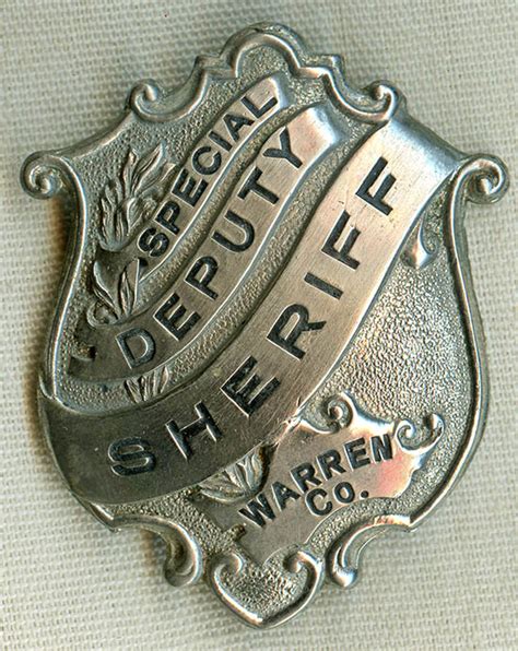 Ca. 1900 Warren County, New York Special Deputy Sheriff Badge: Flying ...