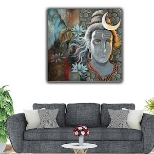 Lord Shiva Modern Art Canvas Shiva Canvas Print Indian Art - Etsy