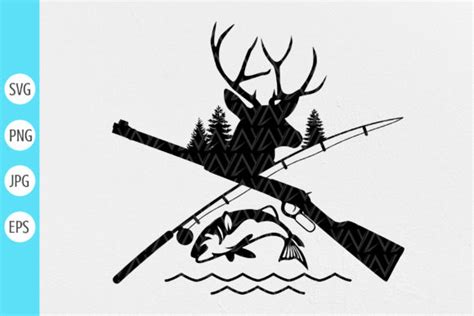 Deer and Fish Hunting Clipart Svg Graphic by DesignstyleAY · Creative ...