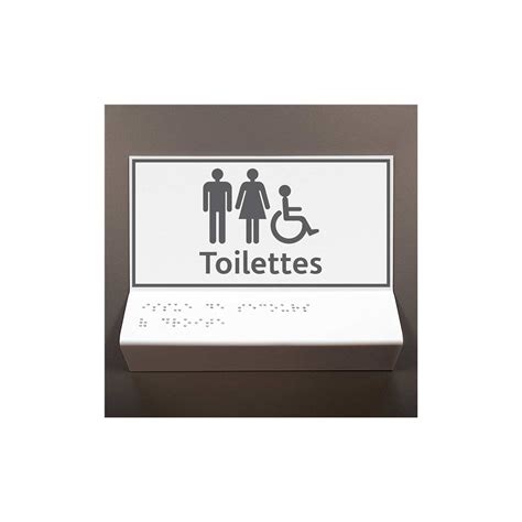 Support Tactile En Braille Toilettes Mixtes Pmr