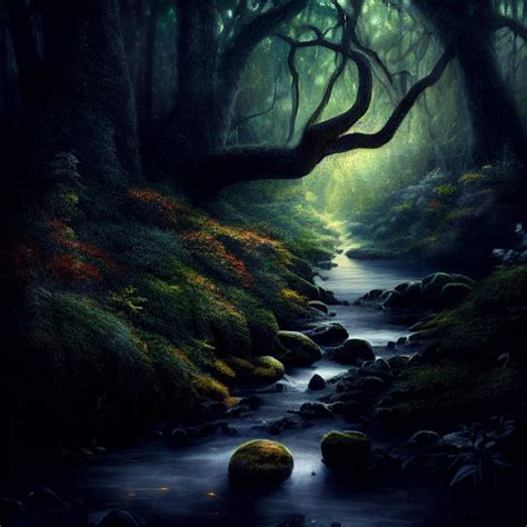 Printable Oil Painting Mystical Forest Digital Artwork Downloadable ...