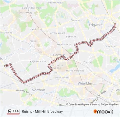 114 Route Schedules Stops And Maps Ruislip Updated