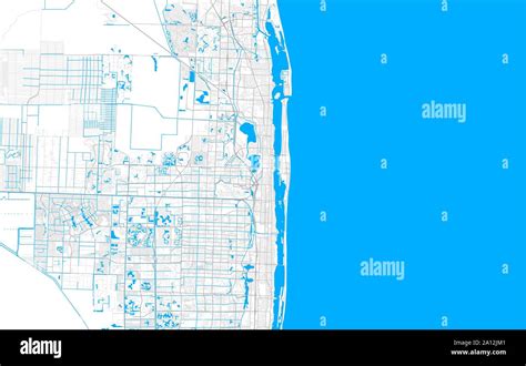 Rich Detailed Vector Area Map Of West Palm Beach Florida Usa Map