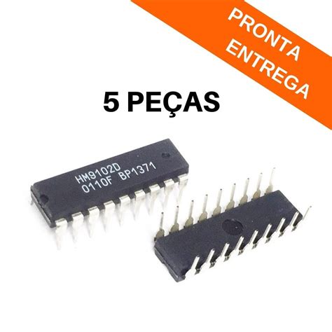 Kit 5 peças Circuito Integrado HM9102D DIP 18 Circuitos Integrados