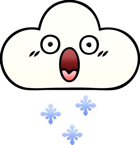 Gradient Shaded Cartoon Snow Cloud 10432590 Vector Art At Vecteezy