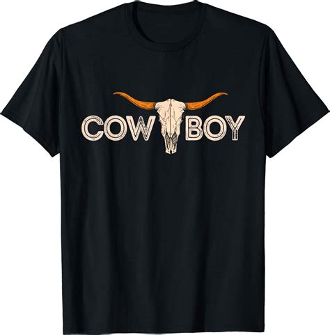 Western Cowboy Cow Skull Western Country T Shirt