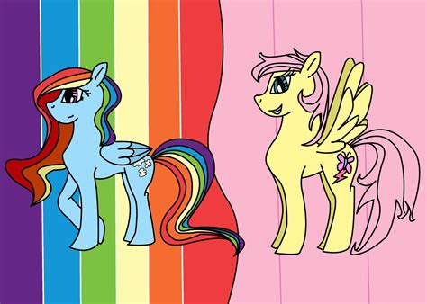 2671817 Safe Artistgoldlines005 Fluttershy Rainbow Dash Pegasus