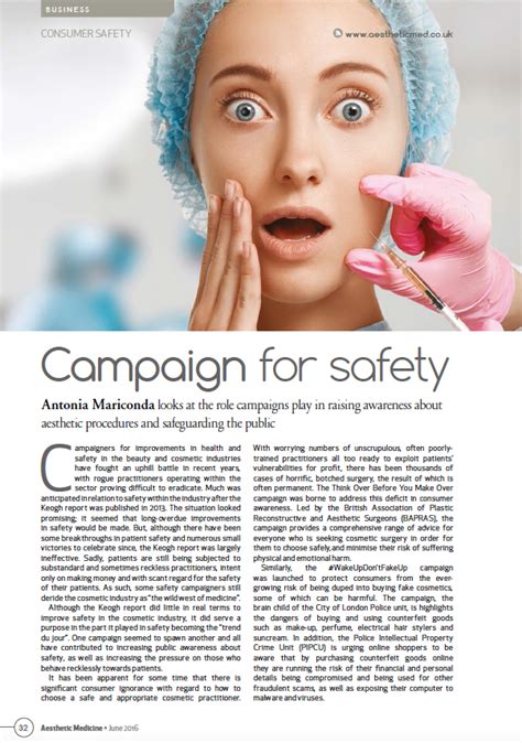 Safety in Beauty Article in Aesthetic Medicine Magazine