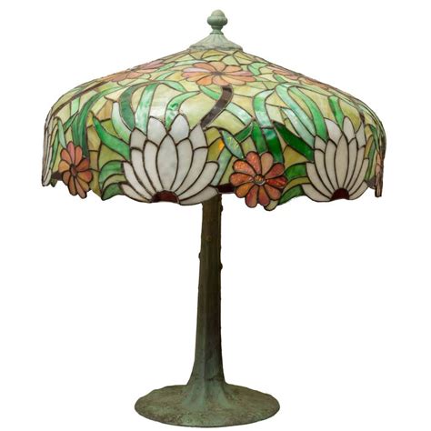 Leaded Glass Lamps - 8 For Sale on 1stDibs