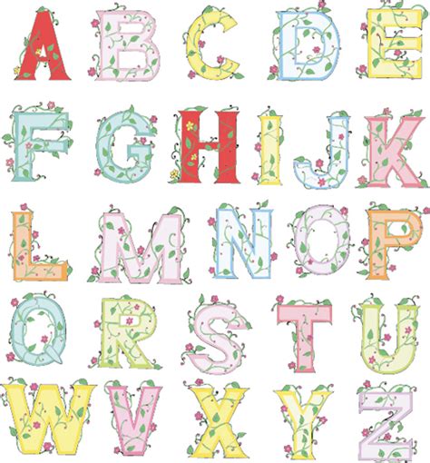 Flower Alphabets Letters Vectors 03 Free Download