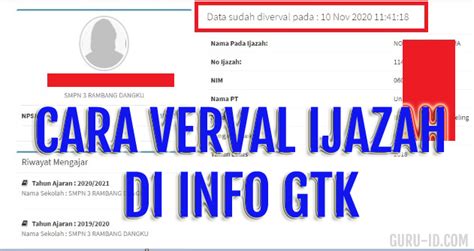 Verval Ijazah Info GTK Berikut Caranya Info Pendidikan Terbaru