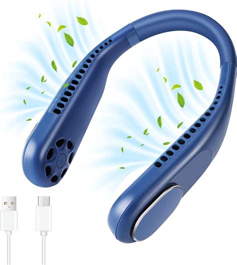 Joyage Draagbare Nek Ventilator Usb Oplaadbaar Blauw Bladloos