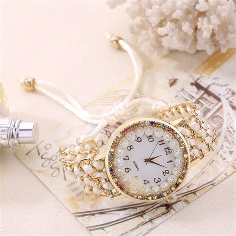 New 2018 Handmade Weaved Alloy Wrist Watches Women Girl Fashion Causal