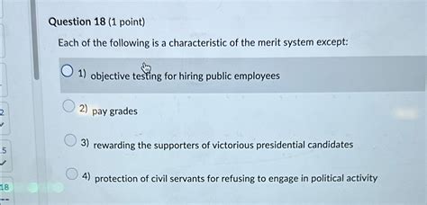 Solved Question 18 1 Point Each Of The Following Is A Chegg