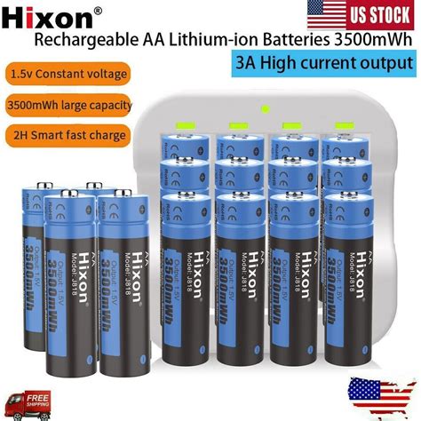 Hixon V Aa Lithium Rechargeable Batteries Charger Mwh Aa