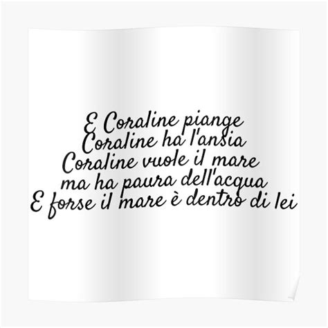 Måneskin Coraline Lyrics Poster For Sale By Askaydesigns Redbubble