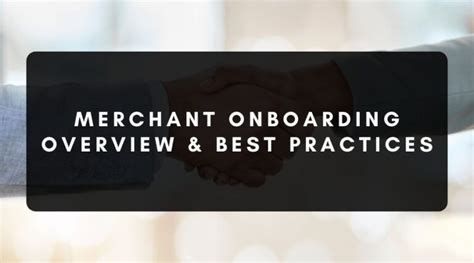 Merchant Onboarding Overview Provider Best Practices