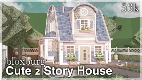 Bloxburg Cute 2 Story House Speedbuild Exterior Youtube