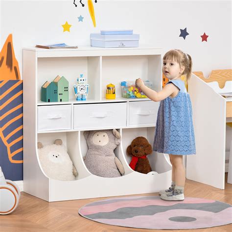 Homcom Meuble De Rangement Jouets Enfant Tag Re De Jouet Pour Chambre