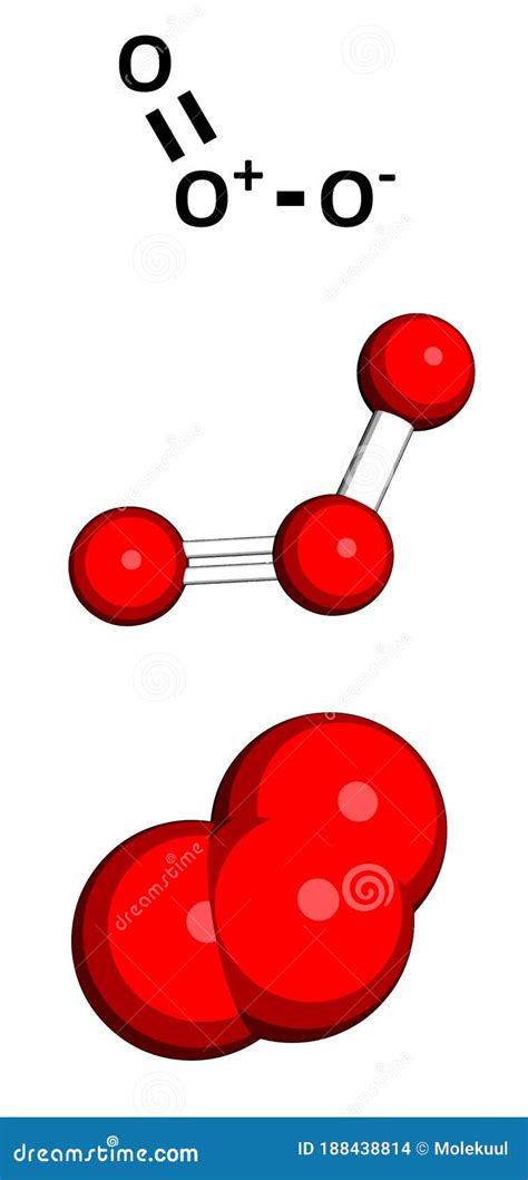 Estructura Química De La Molécula De Trioxígeno O3 De Ozono Stock De Ilustración Ilustración