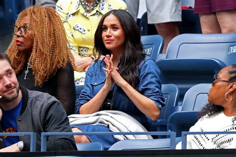 Meghan Markle Wearing A Denim Dress At The Us Open Meghan Markle Wears Denim Dress At The 2019