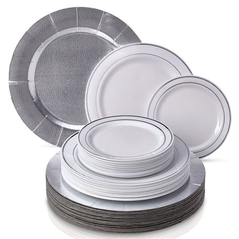 Modern Elegant Disposable Pc Dinnerware Set Heavy Duty Plastic