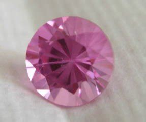 Intense Pink Sapphire Round Diamond Cut Lab Grown