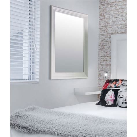 Modern Bright White Layered Wall Mirror Wall Mirrors Modern Mirrors