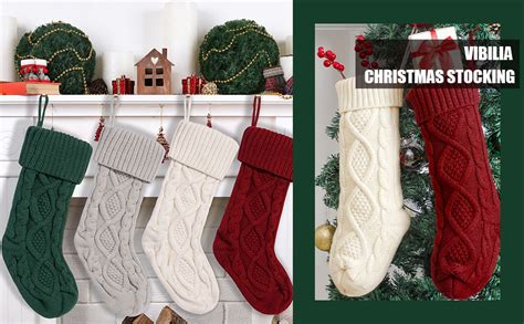 Amazon VIBILIA Christmas Stockings 4 Pack 18 Inches Large Size